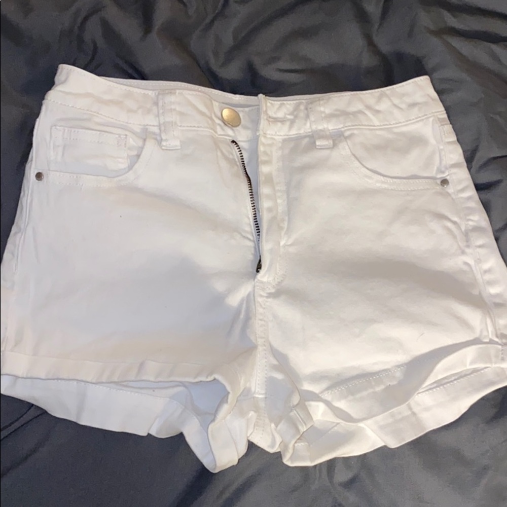 White High Waisted Shorts